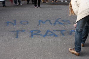 No más trata, graffiti