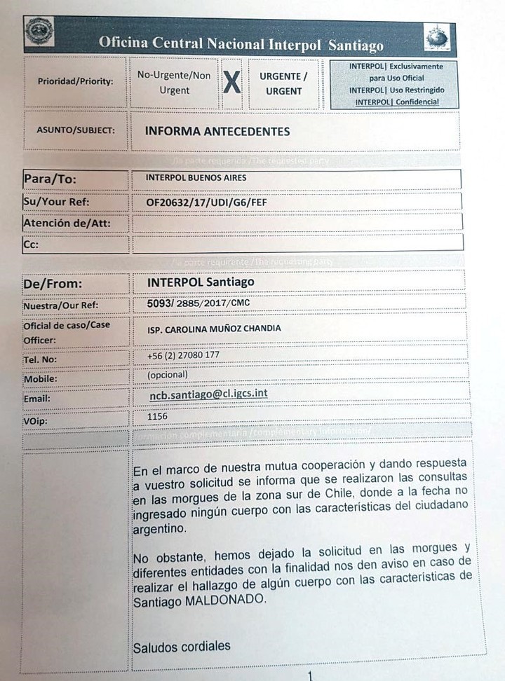 Carta interpol chile