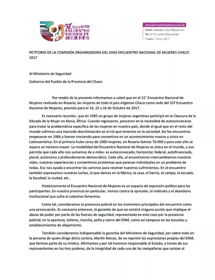 Documento Encuentro Nacional de Mujeres