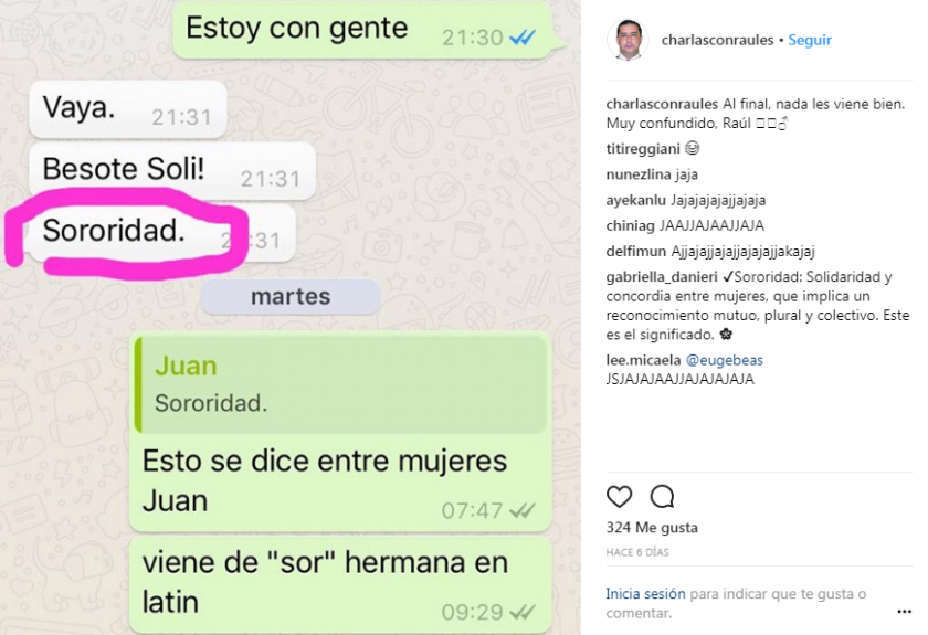 Juan pide sororidad