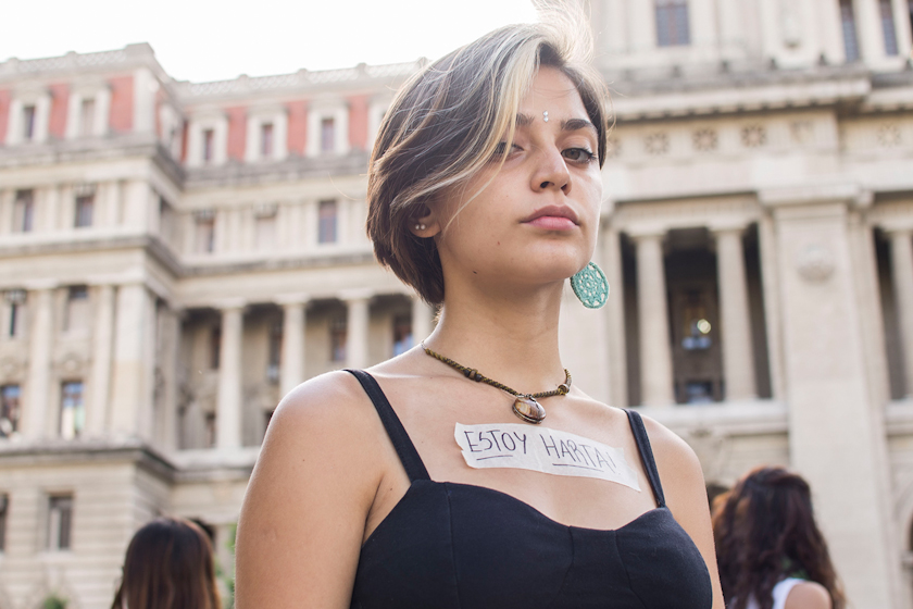 Paro de mujeres contrar el fallo en el femicidio de Lucía Perez. CABA, 5 de diciembre de 2018. Foto: Paola Olari Ugrotte.-