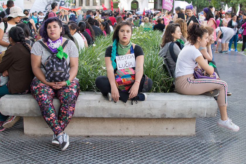 Paro de mujeres contrar el fallo en el femicidio de Lucía Perez. CABA, 5 de diciembre de 2018. Foto: Paola Olari Ugrotte.-