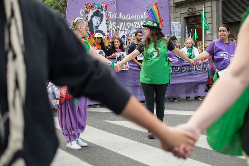 Paro de mujeres contrar el fallo en el femicidio de Lucía Perez. CABA, 5 de diciembre de 2018. Foto: Paola Olari Ugrotte.-