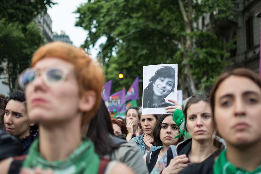 Paro de mujeres contrar el fallo en el femicidio de Lucía Perez. CABA, 5 de diciembre de 2018. Foto: Paola Olari Ugrotte.-