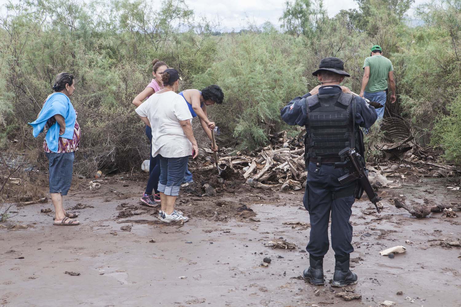 El 20 de julio del 2014 familias de personas desaparecidas encontraron cinco cuerpos en fosas clandestinas