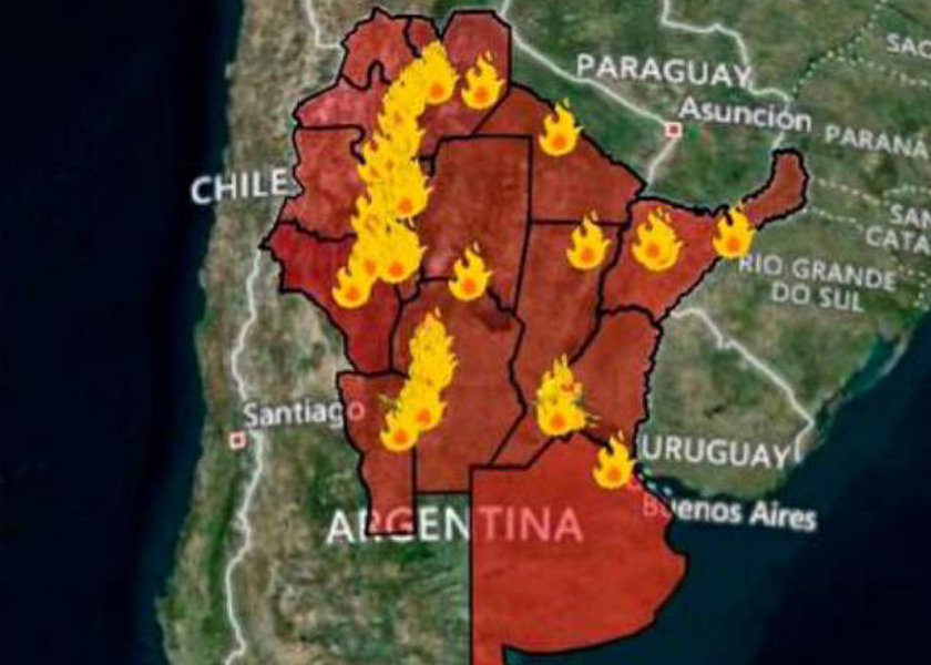 Argentina en llamas: el mapa de los incendios